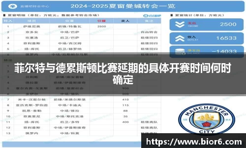 菲尔特与德累斯顿比赛延期的具体开赛时间何时确定